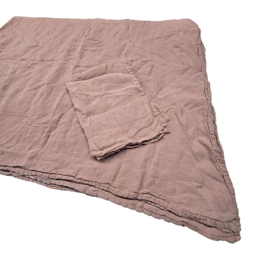 Parachute Linen Top Sheet Pillowcase Full/Queen Clay Mauve 100% Linen Bedding